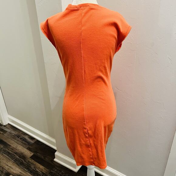 Circus NY Women’s Dress Size Large Frayed Short Sleeve Orange (A0130) - Picture 4 of 6